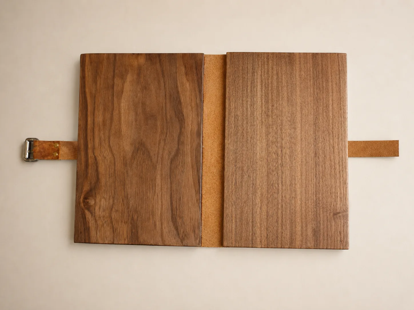 Book open flat, blank